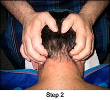 medical massage technique around occipital bone